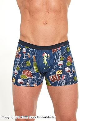 Boxershorts, myk bomull, fransk mat (mønster)